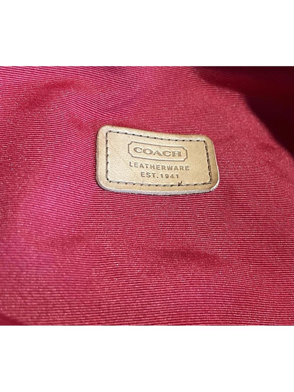 COACH Tartan Plaid WOOL Hat With Leather Trim Size M/L - Picture 5 of 9